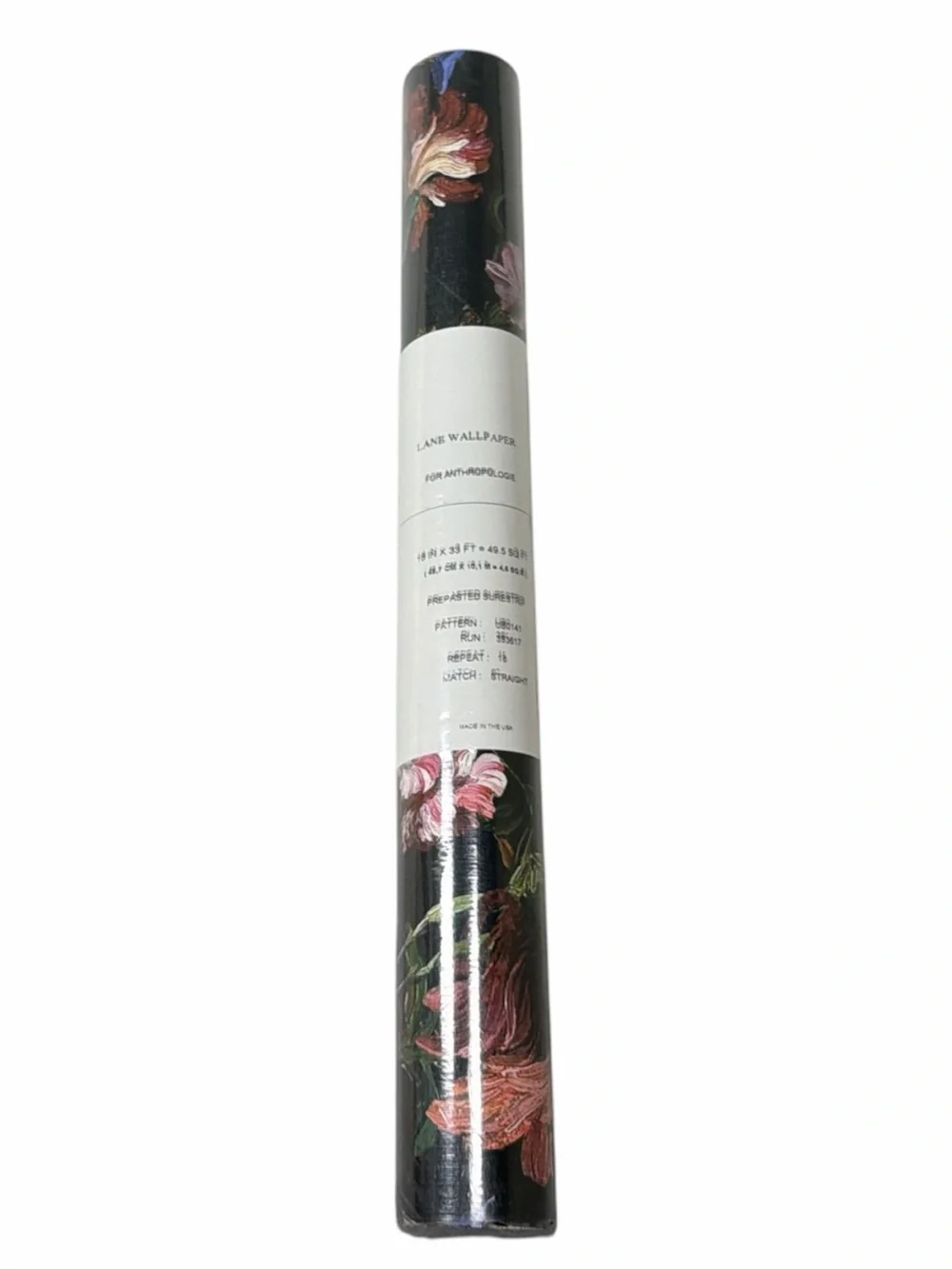 Anthropologie Lane Wallpaper UB8141 Floral Black Botanical 2 Rolls 99 Sq Ft